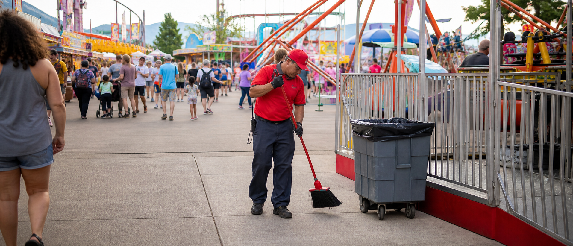 Fair and festival cleaning crew